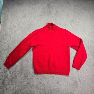Liz Claiborne Women's Petite M Merino Wool Turtleneck Long Sleeve Shirt Red 90s